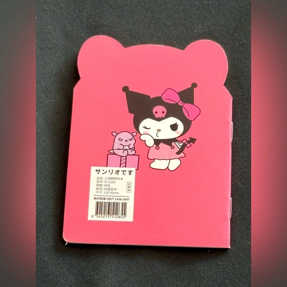 Sanrio Kuromi Themed Pink & Black Small Notebook- Great for writing notes & list